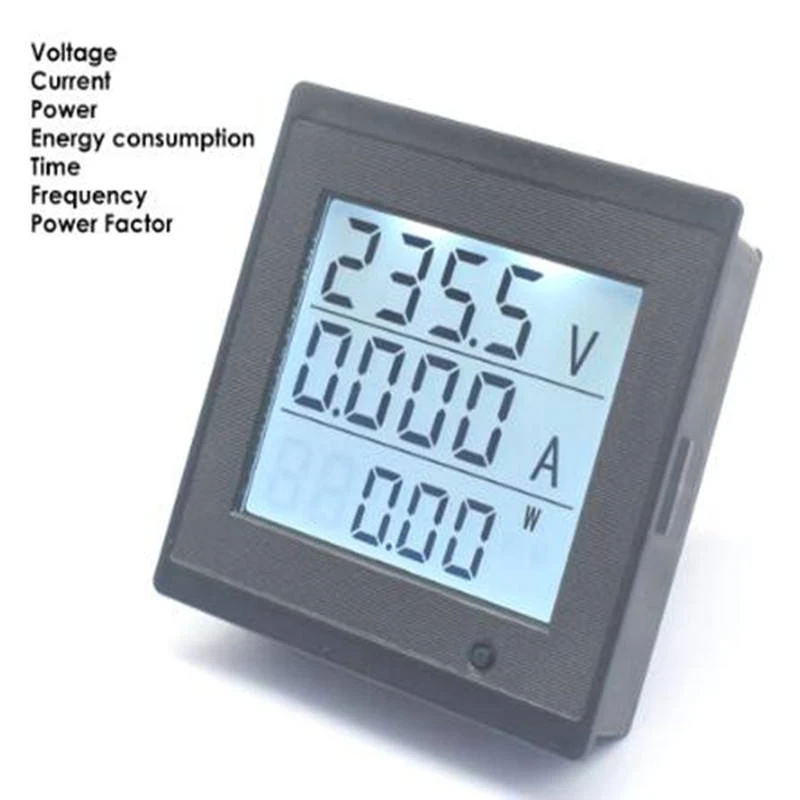 220V 20A Digital AC Meter: Measures Voltage, Current, and Power Factor; AC Energy Meter