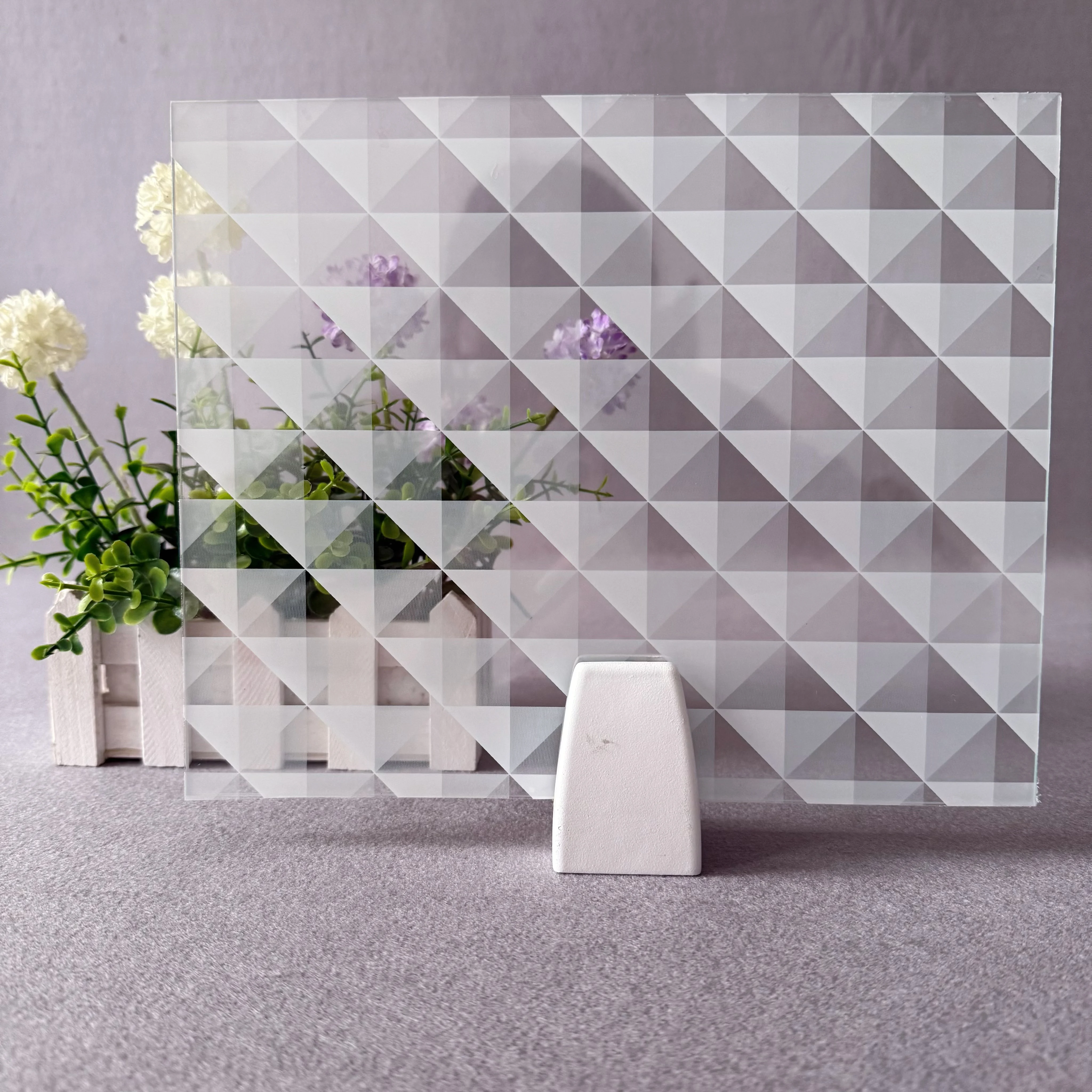 Decorative Privacy Glass Film Roll PET Material 2 Mil Thick Self-Adhesive Glossy Surface Modern Design Home Building Windows