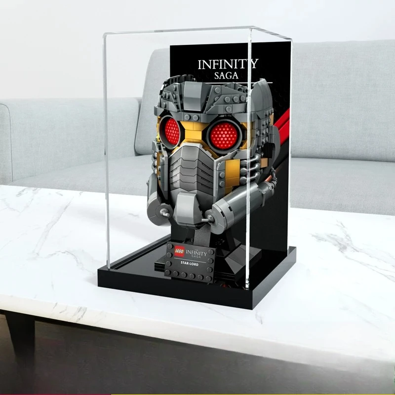 

Applicable to LEGO 76251 Star-Lord helmet building block assembly model toy storage display box acrylic display box