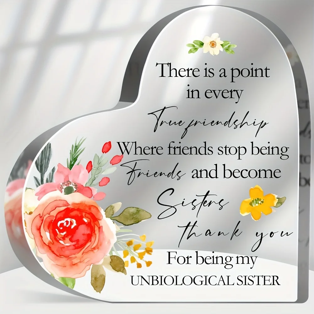 Acrylic 2D Friend Gift | Bestie Appreciation Plaque for Women | Friendship Celebration Decor | Birthday Present for Female Frien