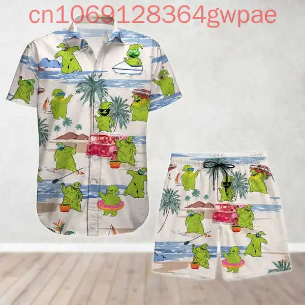 

Disney Oogie Boogie Button Shirt Boogie Men Women Summer Short The Nightmare Monster T-shirt Hawaiian Short Shirt Suit