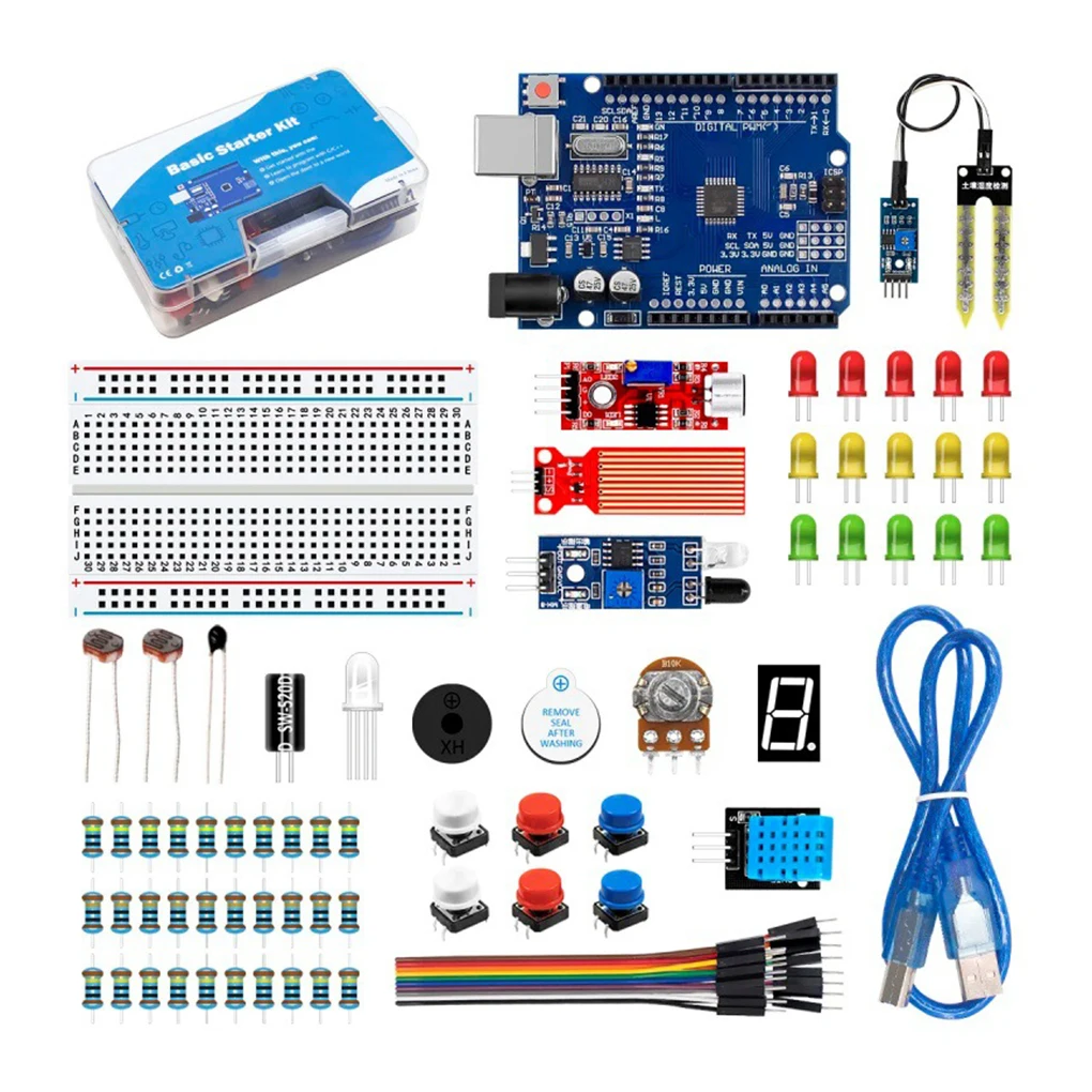 DIY Breadboard with Electronic Components Battery Protection/Boost/Module ESP8266 Door Locks Kit for Uno R3 Beginner's Kit