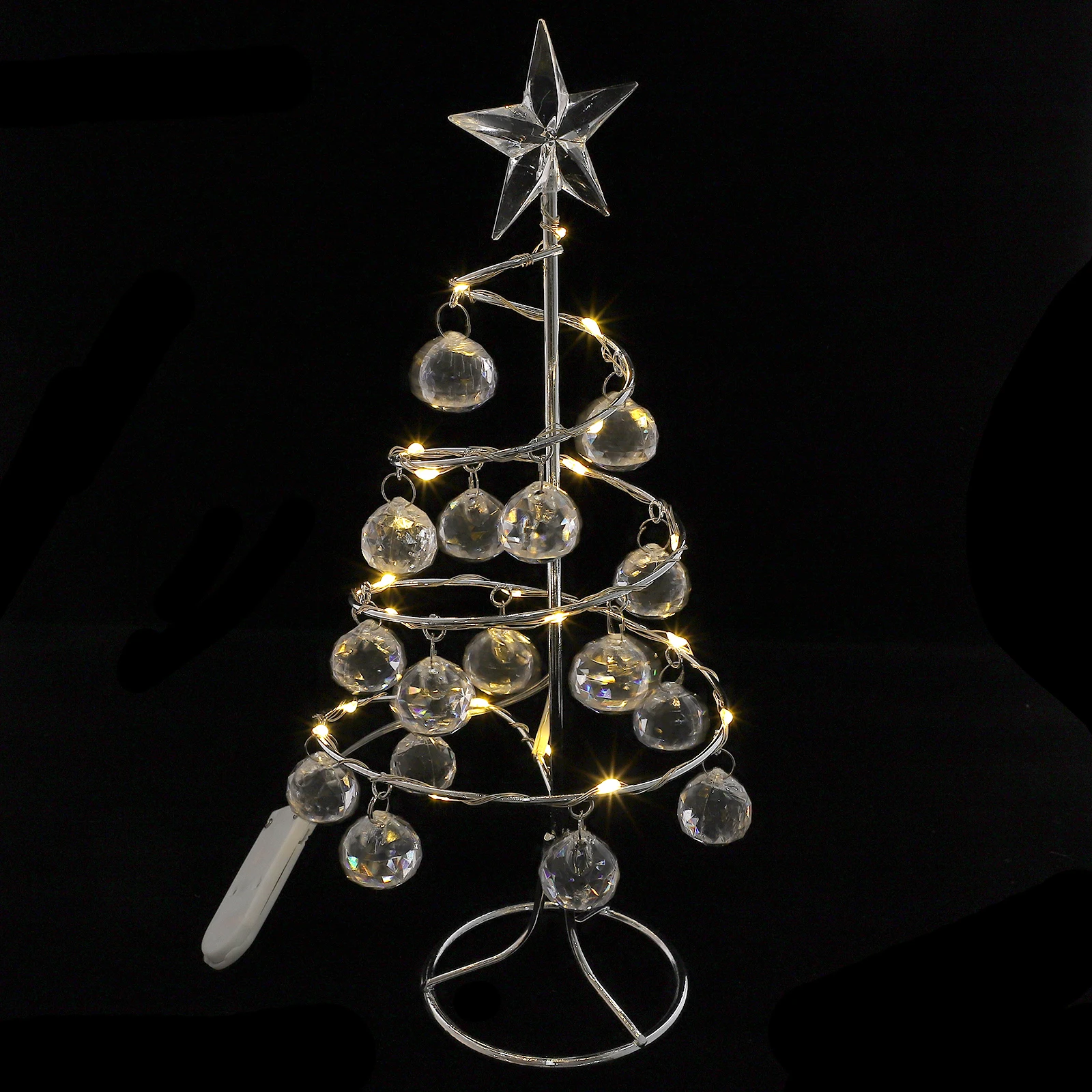 

Glowing Christmas 7.8Ft Simulated Led Desktop Decoration Wrought Iron Silver Plastic Festive Party Supplies Xmas Home