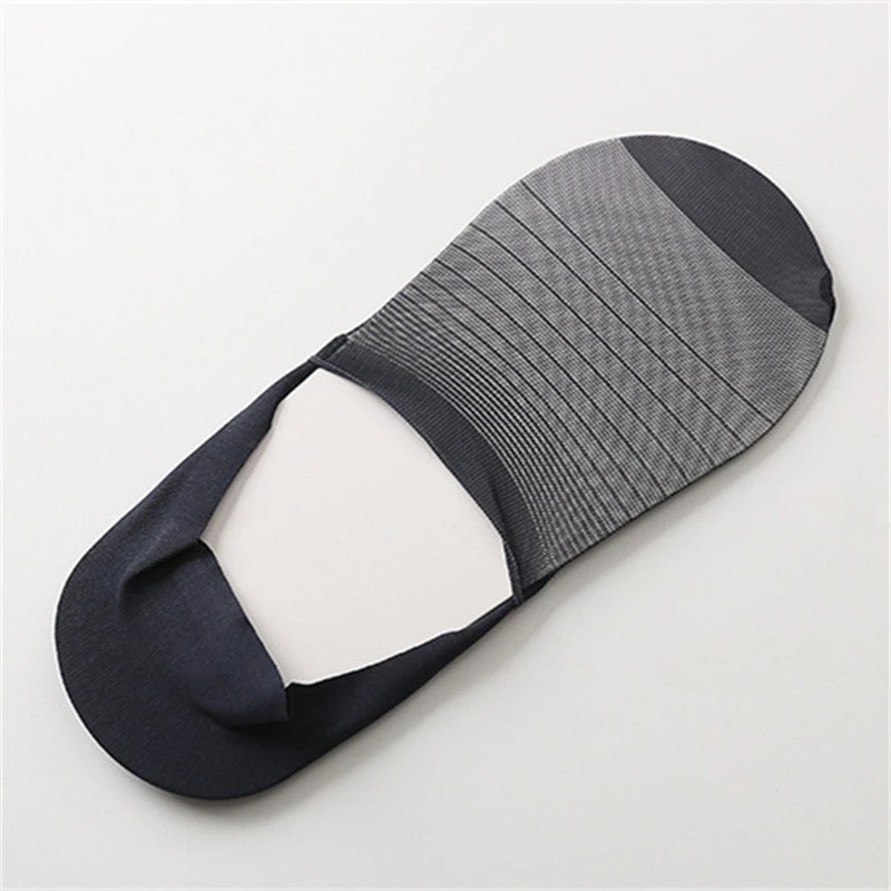 5 ペアメンズ夏超薄型目に見えない弾性シリコン滑り止めボートソックスメッシュ通気性と快適なメンズソックス