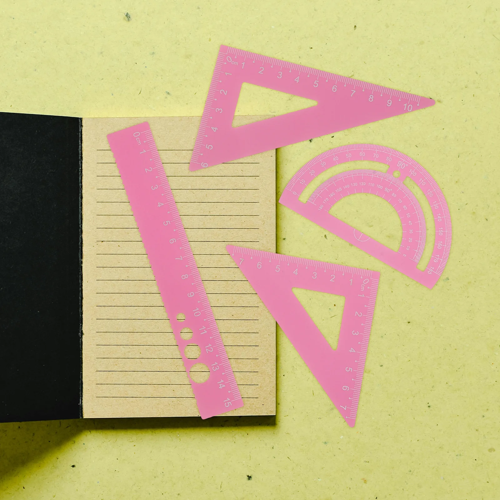 1 set Metal Protractor Triangle Ruler Measuring Tool Student Stationery Office Quilting Drafting Design Drawing Classroom Supply