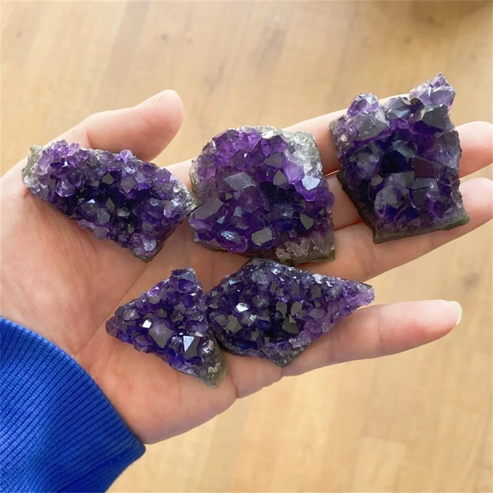 

Natural Amethyst Crystal Cluster Quartz Raw Crystals Healing Stones Decoration Ornament Purple Stone Ore Mineral Chakra Jewelry