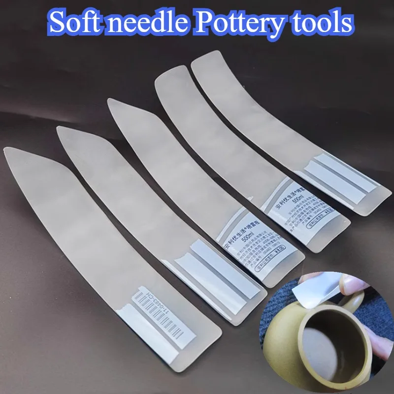 Straight/beveled Edge Soft Needle Clay Sculpture Making Pottery Tools DIY Ceramic Polishing Pot Body Purple Clay Pot Craft Tool