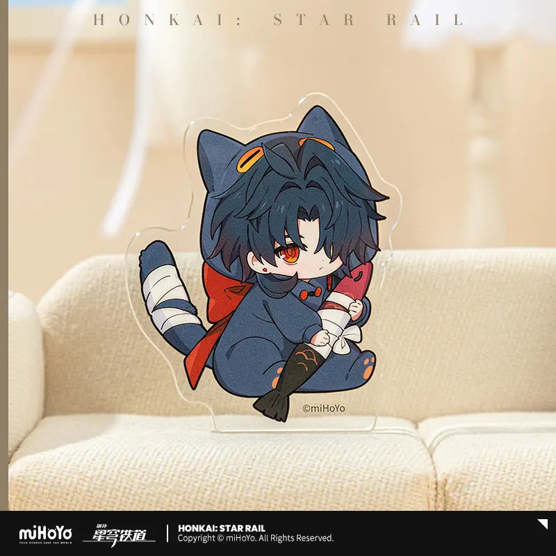 Honkai Star Rail Mini Acrylic Stand, Boys' Dorm Q Version Figure, Cute Desk Decor Anime Collectible, Game Gifts for Fans view 3