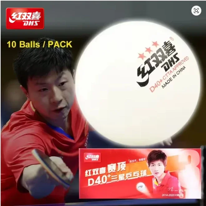 10 Pcs/Box DHS Seamed Table Tennis Balls ABS New Material 3 Stars Professional ITTF Approved Ping Pong Balls DHS WTT Ball