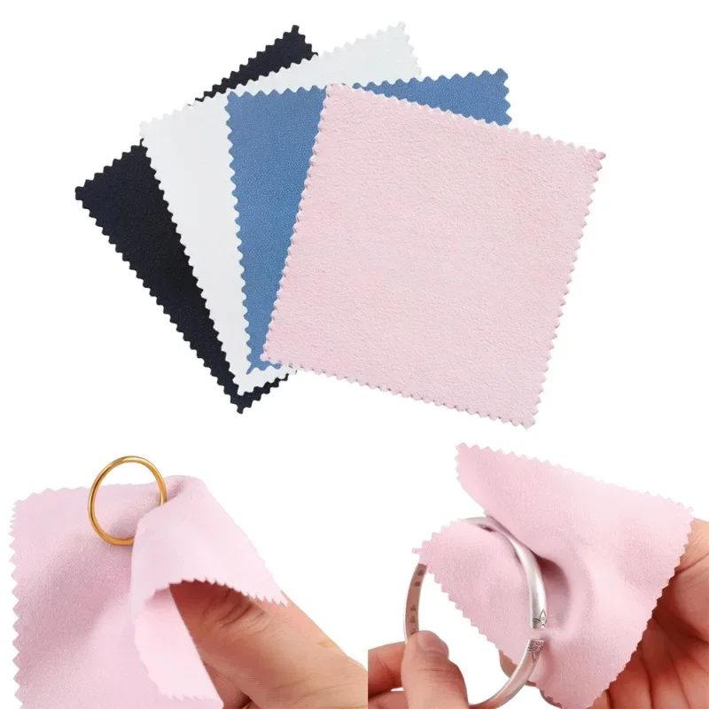 10/40PCS 8x8cm Silver Polishing Cloth Jewelry Watch Phone Screen Glasses Double-sided Wiping Cloth Jewelry Care Cleaning Tool