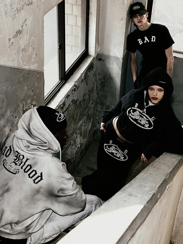 레트로 아메리칸 워시드 타이다이 후디 여성 캐주얼 스포츠 스파이시 숏 코트 트렌디 스트리트 스타일 루즈핏 긴팔 지퍼