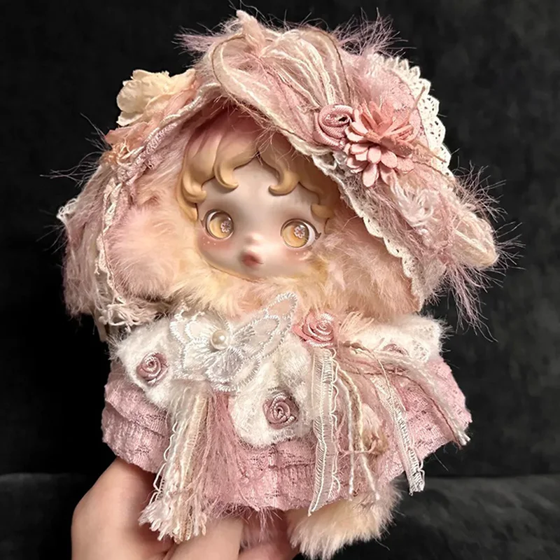 10/20 cm Anhänger Puppe Kleidung Für Skullpanda Kleine Rosen Handgemachte Land Französisch Stil Kleid Set Mit Kopftuch diy Zubehör