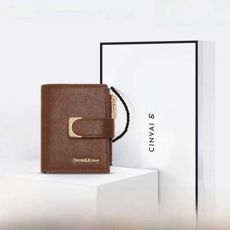 cinvaikrose-official-short-wallet-women's-2026-new-high-end-card-holder-coin-purse-birthday-gift-leather-functional-bag