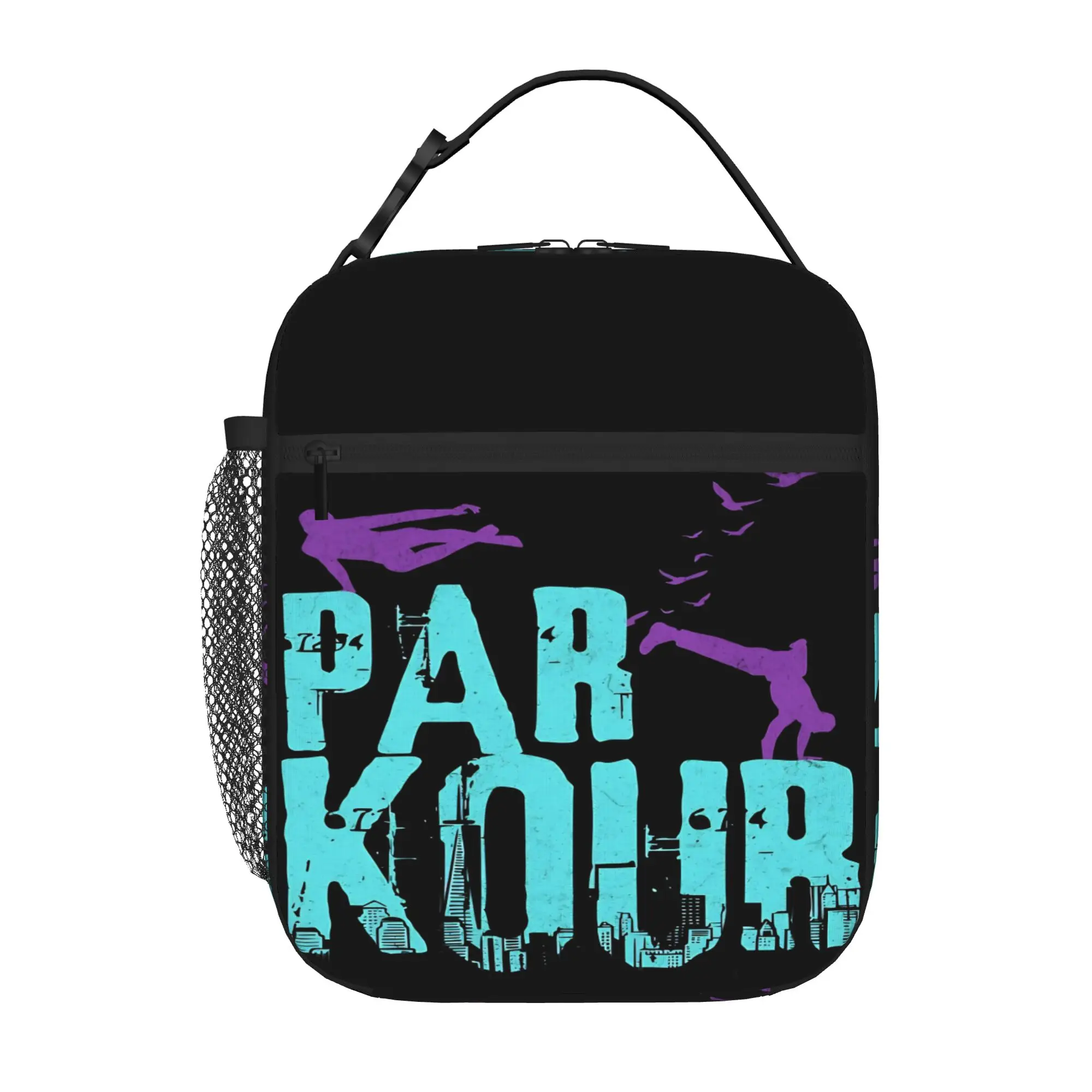 Back to school season Parkour Lunch Bag Cool Print Large Capacity Fashionable Multi-Function Snack Storage Lunch Bag