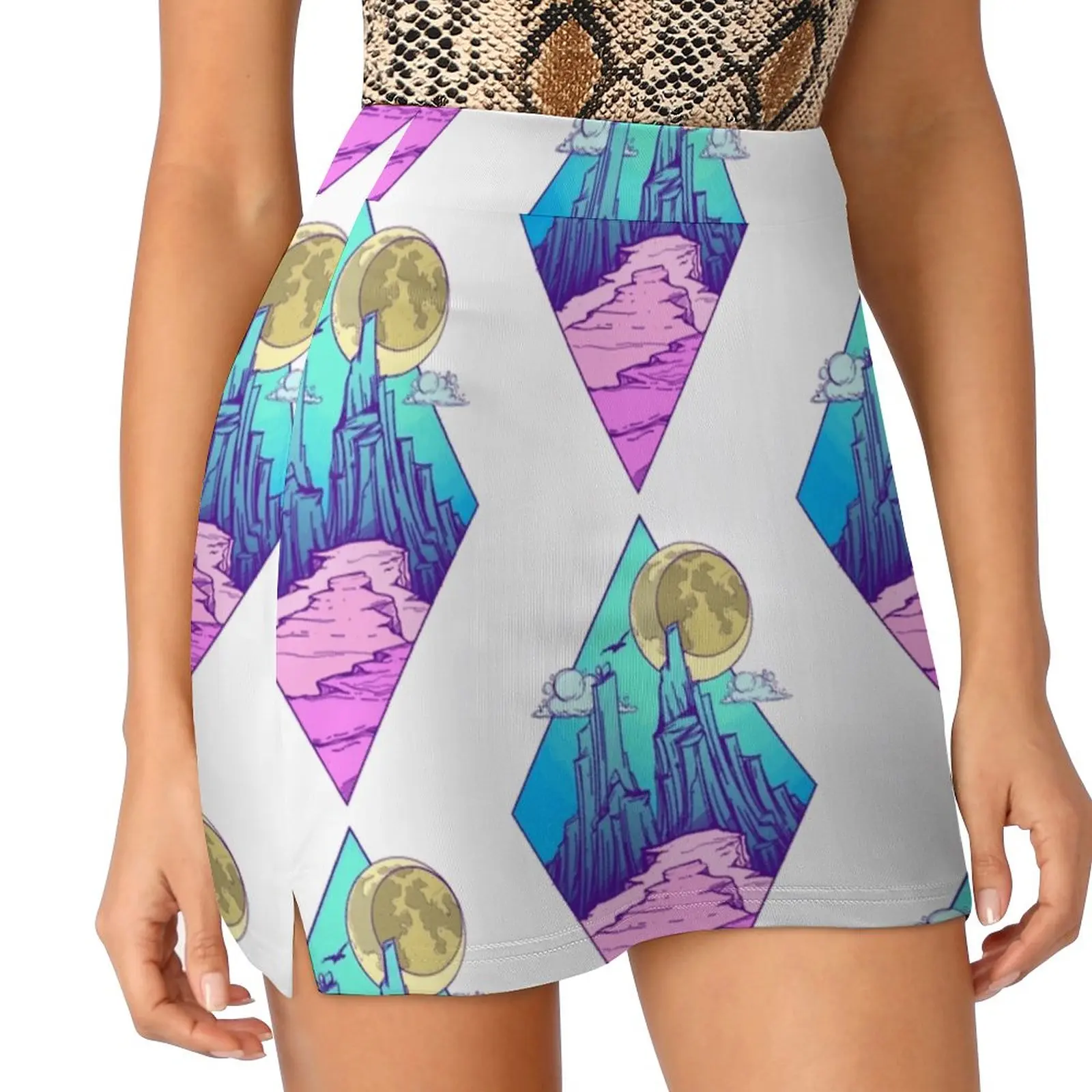 Bergtop Rokken Vrouw Mode 2022 Broek Rok Mini Rokken Kantoor Korte Rok Bergtop De Woestijn Mars Ruimte Landschap