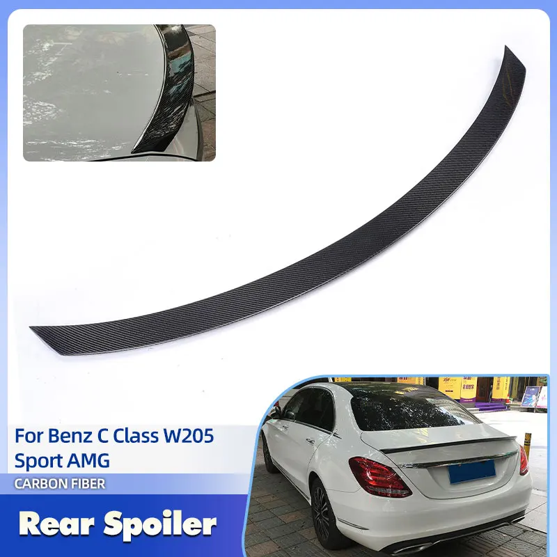 

Автомобильный задний спойлер багажника, крыло из углеродного волокна для Mercedes Benz C Class W205 Sport AMG Sedan 2014-2017, задний спойлер, багажник, крыло, губа FRP