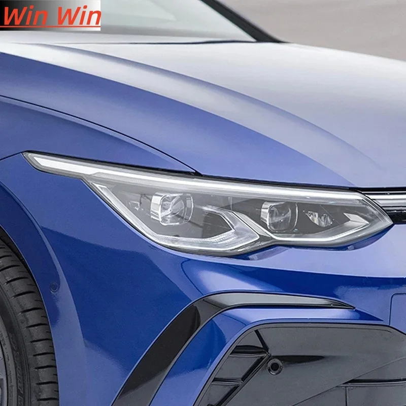 

For Volkswagen VW Golf 8 MK8 R Line GTI 2020 2021 Car Headlight Tint Smoked Black Protective Film Transparent TPU Sticker
