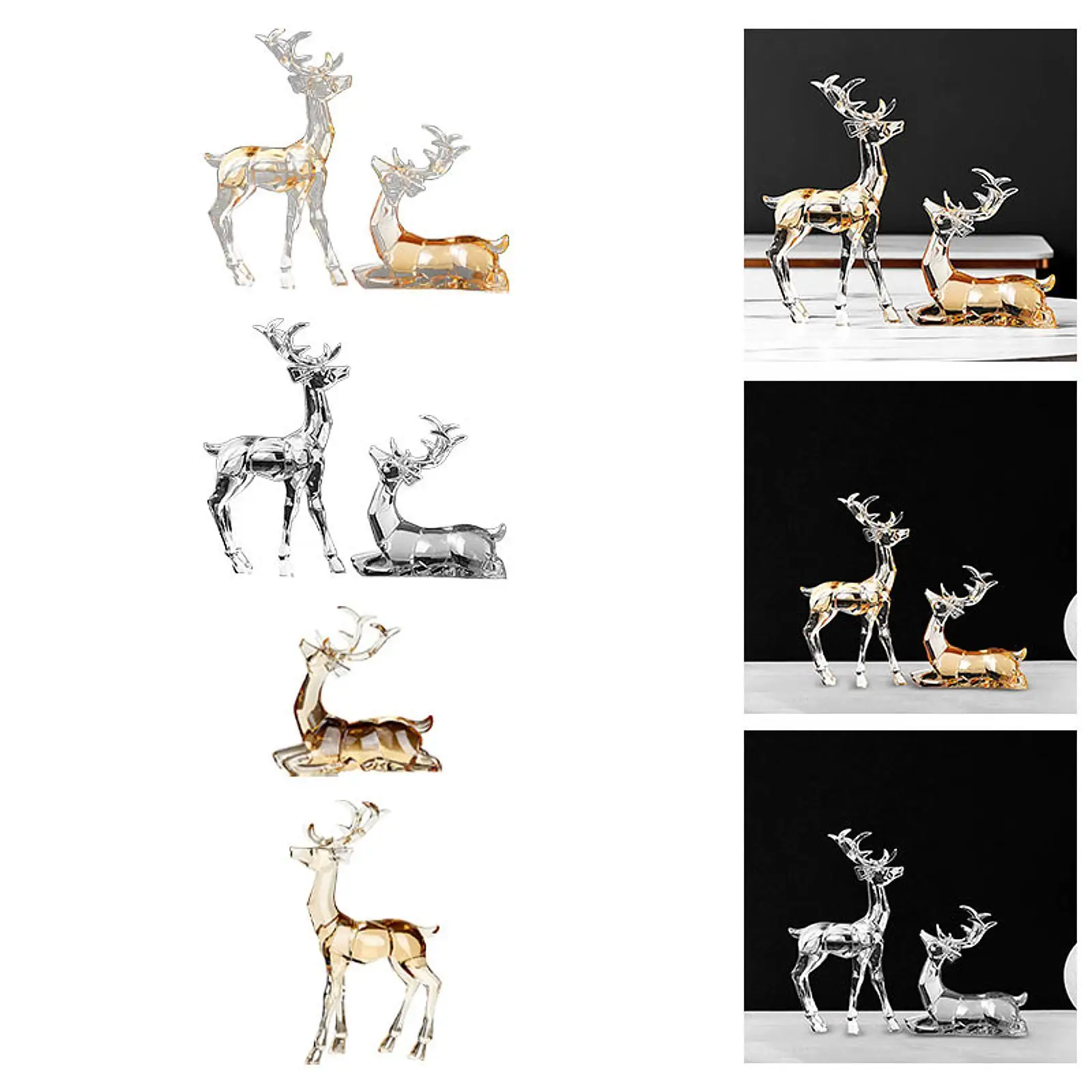 

Acrylic Optical Animal Ornament Deer Statue Gift Artificial Realistic Table