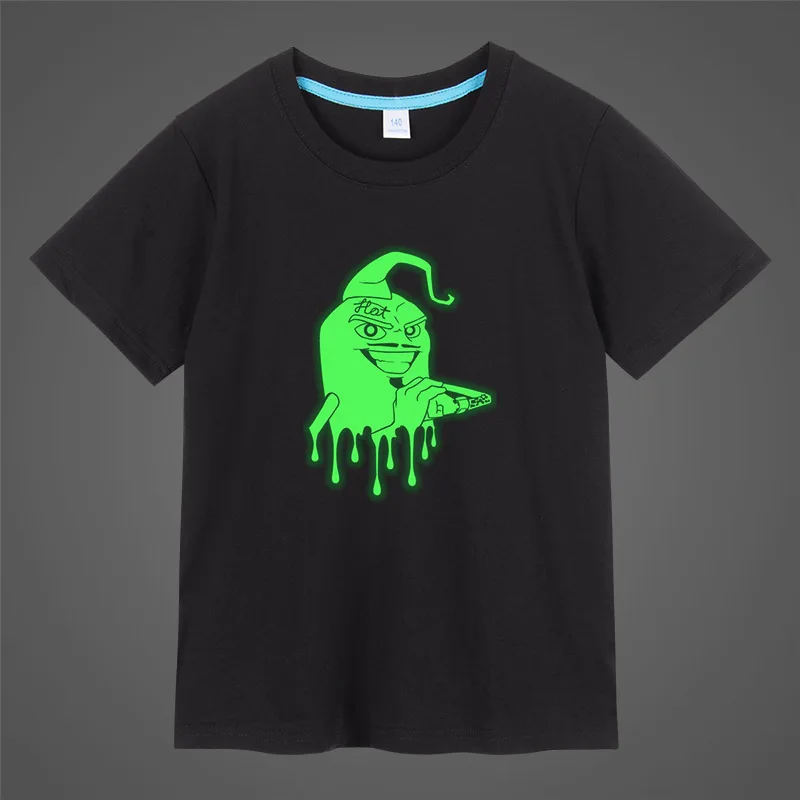 Edison Pts Fluorescent Luminous Boys Girl T-Shirts Fashion Funny Cotton Short Sleeves Children T Shirt Casual Kids Clothing Tops