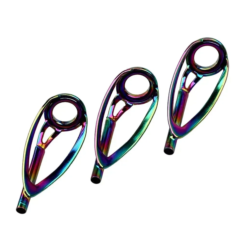 5Pcs #1.3-3.8 Stainless Steel Anti-wound Tip Guides Multicolored No.8 DIY Fishing Rod Lure Boat Pole Guide Ring Fishing Tackle