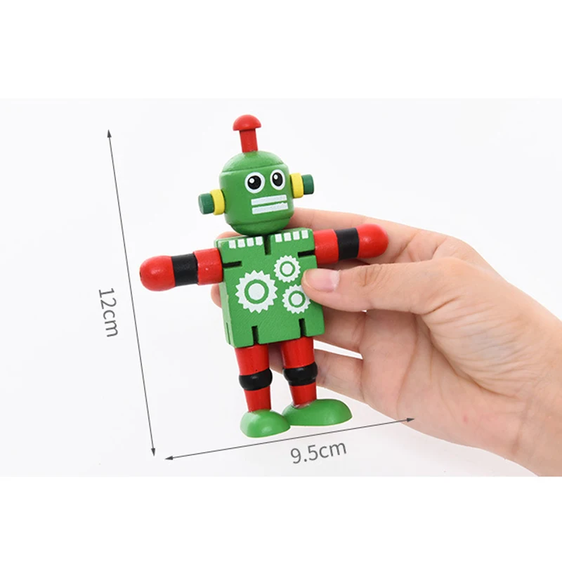 Wooden Robot Toy Construction Toys Building Set Wooden Transforming Toys Birthday Party Favors for Kids B88