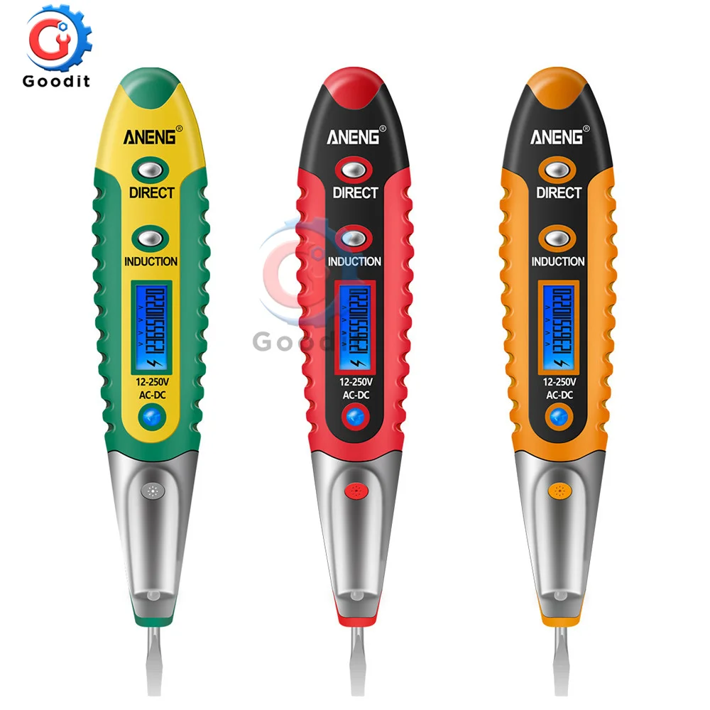 AC/DC 12-250V Digital Test Pencil Tester Electrical Voltage Detector Pen LCD Display Screwdriver for Electrician Tools