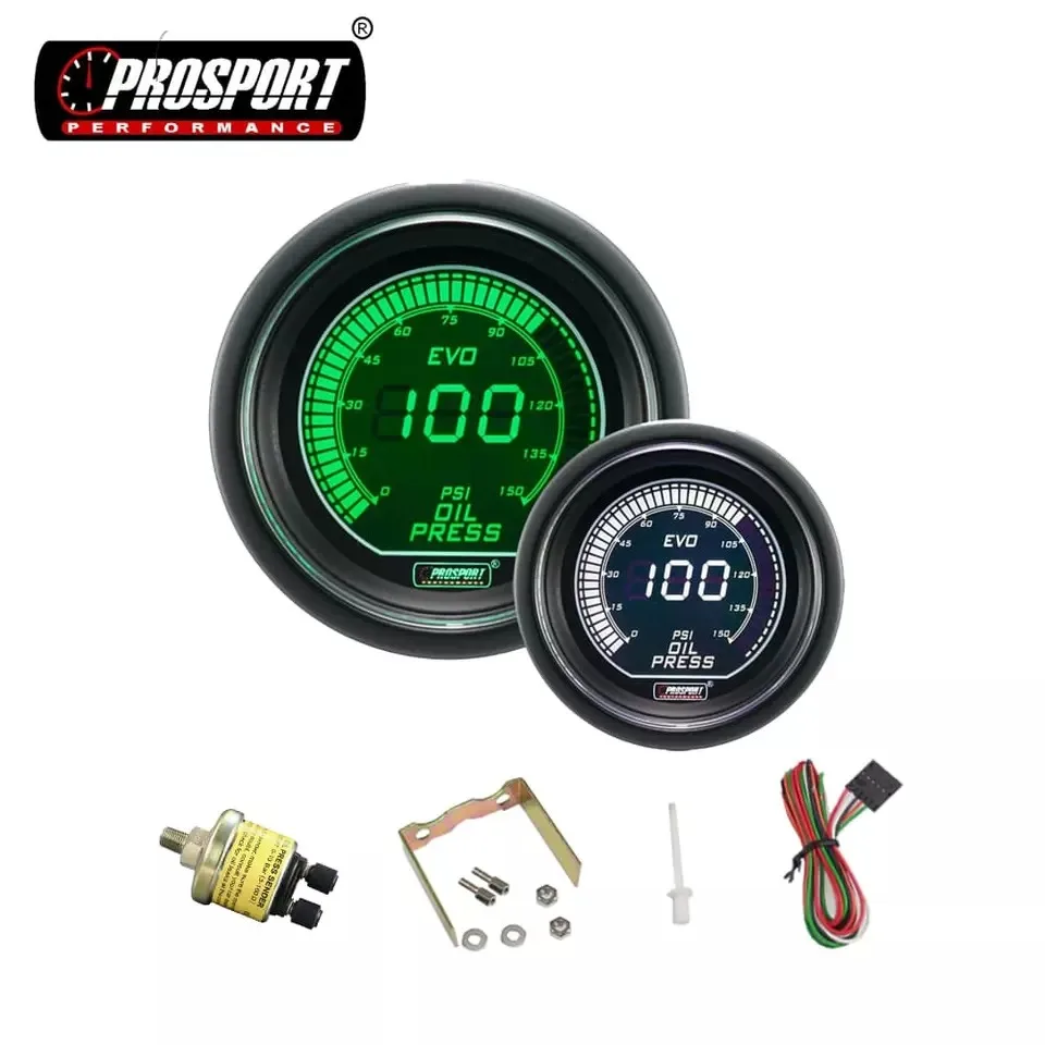 New Universal Digital 52mm 12V for Oil Pressure Gauge Manometer 0~10 BAR / 0~150 PSI CE Certified