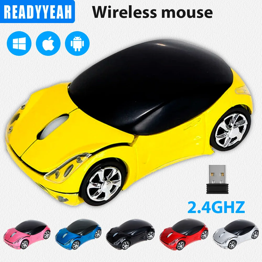 2.4G Car Wireless Receiver Mouse Wireless Portable Optical 1600dpi Mouse Mini Suitable for Laptop Accessories Mini Gaming Mouse