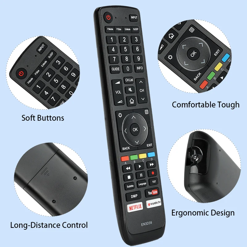 EN3D39 Remote Control For Hisense 4K UHD TV H45N5750 H50N6800 H50N5900 H55N6800 H60N3500 H65N5750 H65N6800 H75N6800 H55NU8700