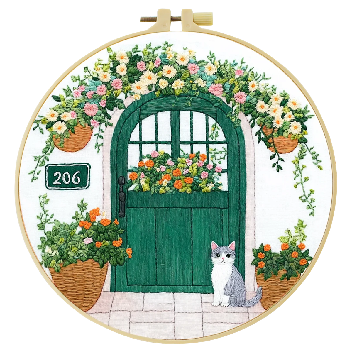 1개 20X20CM/15X15CM 7.87/6.3인치 자수 스타터 키트 DIY 키트 홈 데코