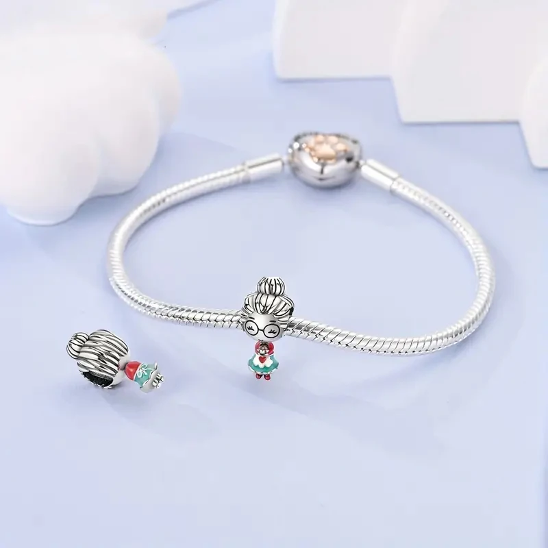 925 Silver Warm Grandmother Heart Charm Fit Original Pandora Bracelet Necklace Bead For DIY Women Jewelry Making Birthday Gift