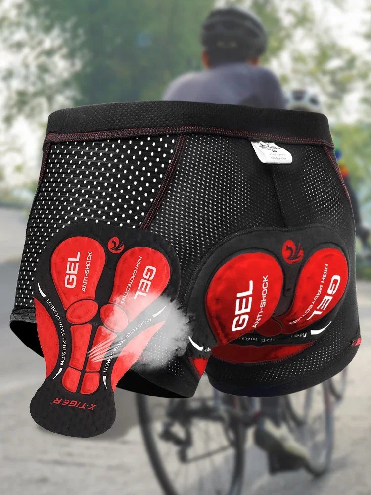 X-TIGER Fietsbroek Ademende Mesh Fietsondergoed 5d Gel Pad Schokbestendig Mtb Bike Shorts Heren Shorts - afbeelding 2