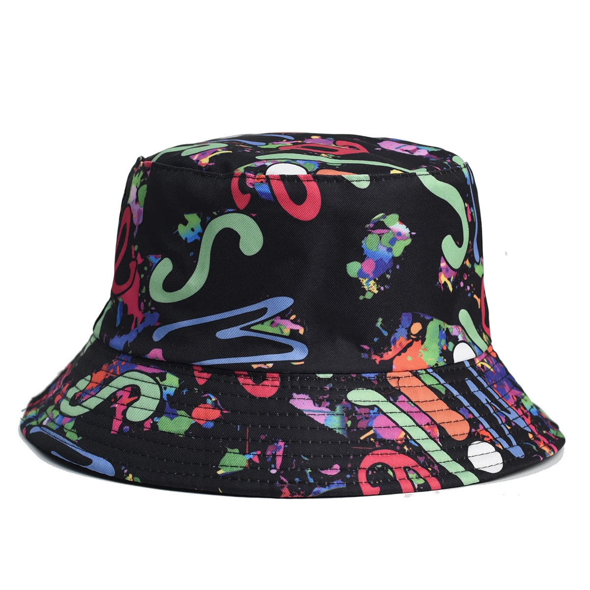 

Letter Graffiti Bucket Hat Men Women Designer Panama Fisherman Hats Double Sided Reversible Outdoor Fashion Cap