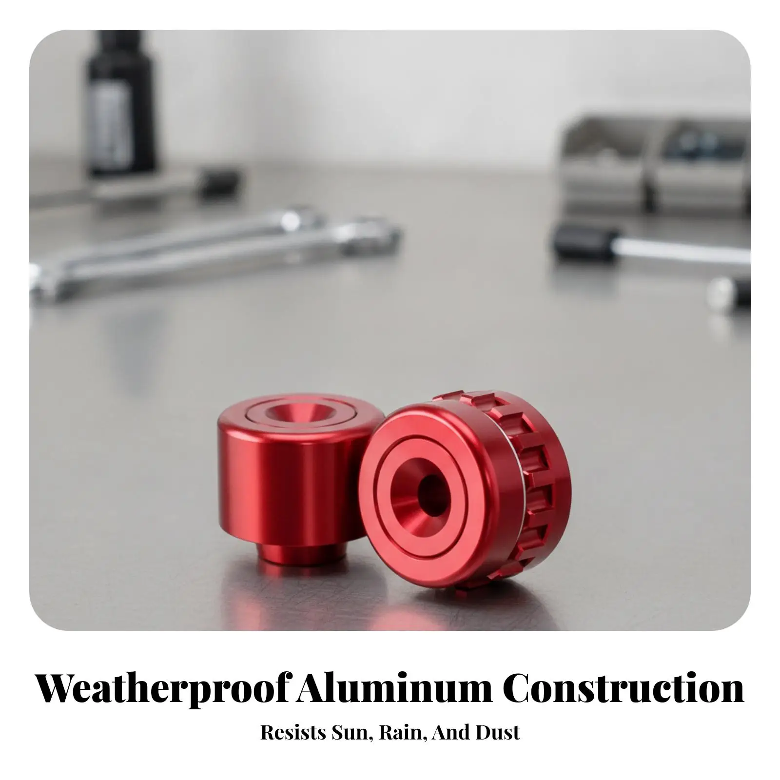 Motorcycle Throttle Lock Handlebar End Plugs for Street Bike Grips with Two Matching Washers and Low Profile Cylindrical Shape