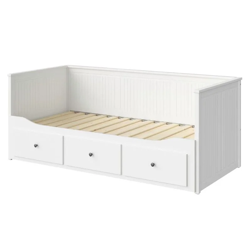All solid wood sofa bed, sitting and sleeping dual-purpose bed, simple modern push-pull bed storage, double-layer folding small