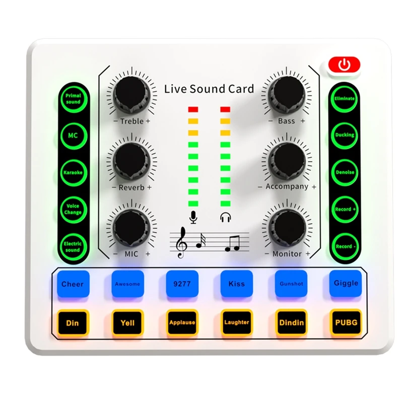 

Live Sound Card Plastic M8 Wireless Bluetooth Audio Mixer Digital Mixer Noise Reduction Live Streaming Broadcast Podcasting