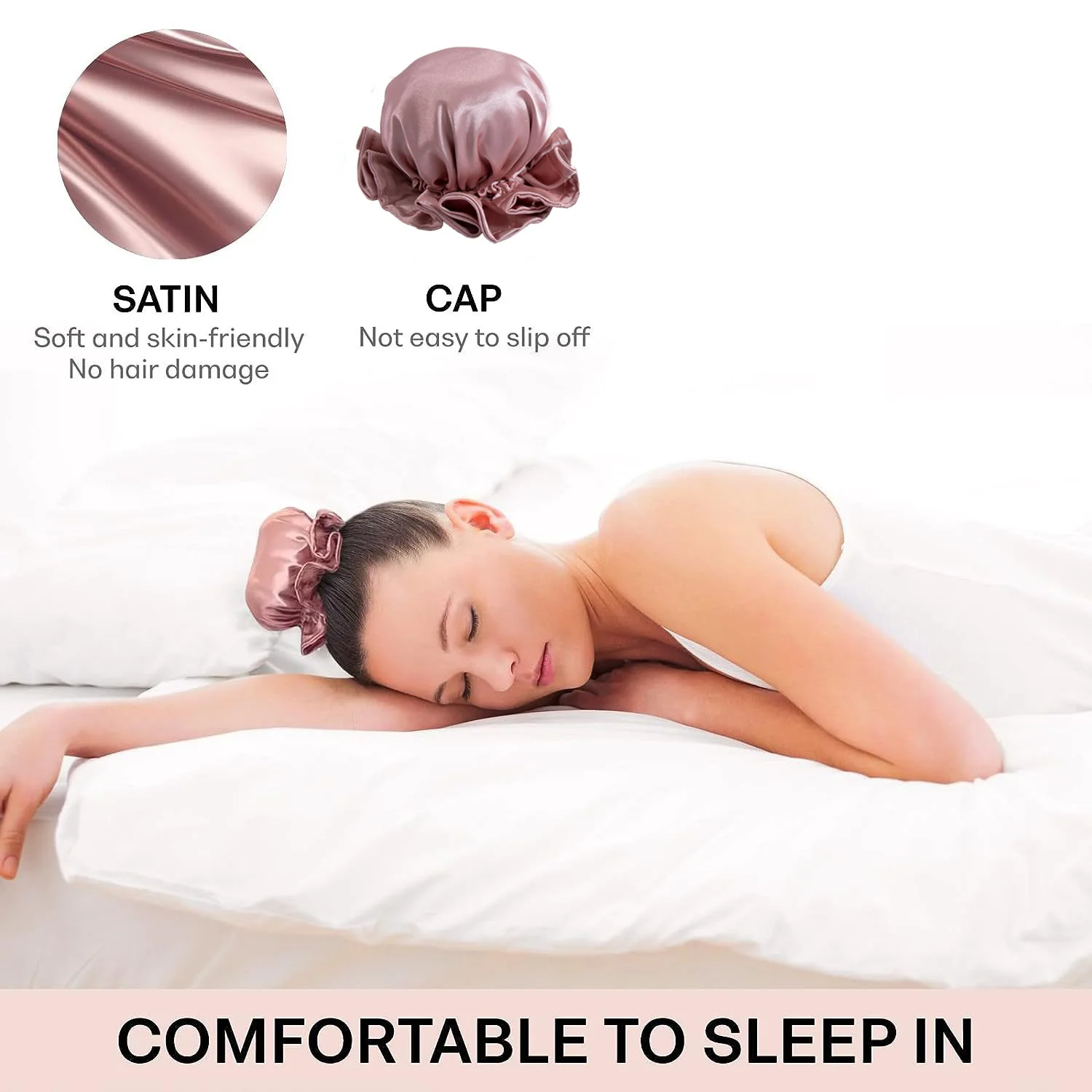 مكواة تجعيد بدون حرارة، قضيب تجعيد، عصابة رأس، بونيه، أداة تجعيد الشعر الناعمة، بدون بكرات شعر حرارية من الساتان #3