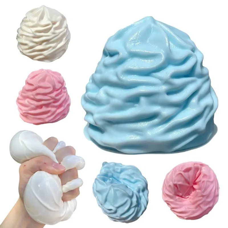 Handmade Coconut Oil Cream Roll Cake Fidget Toy Portable Squishy Squeeze Stress Relief Anxiety Relief Toy