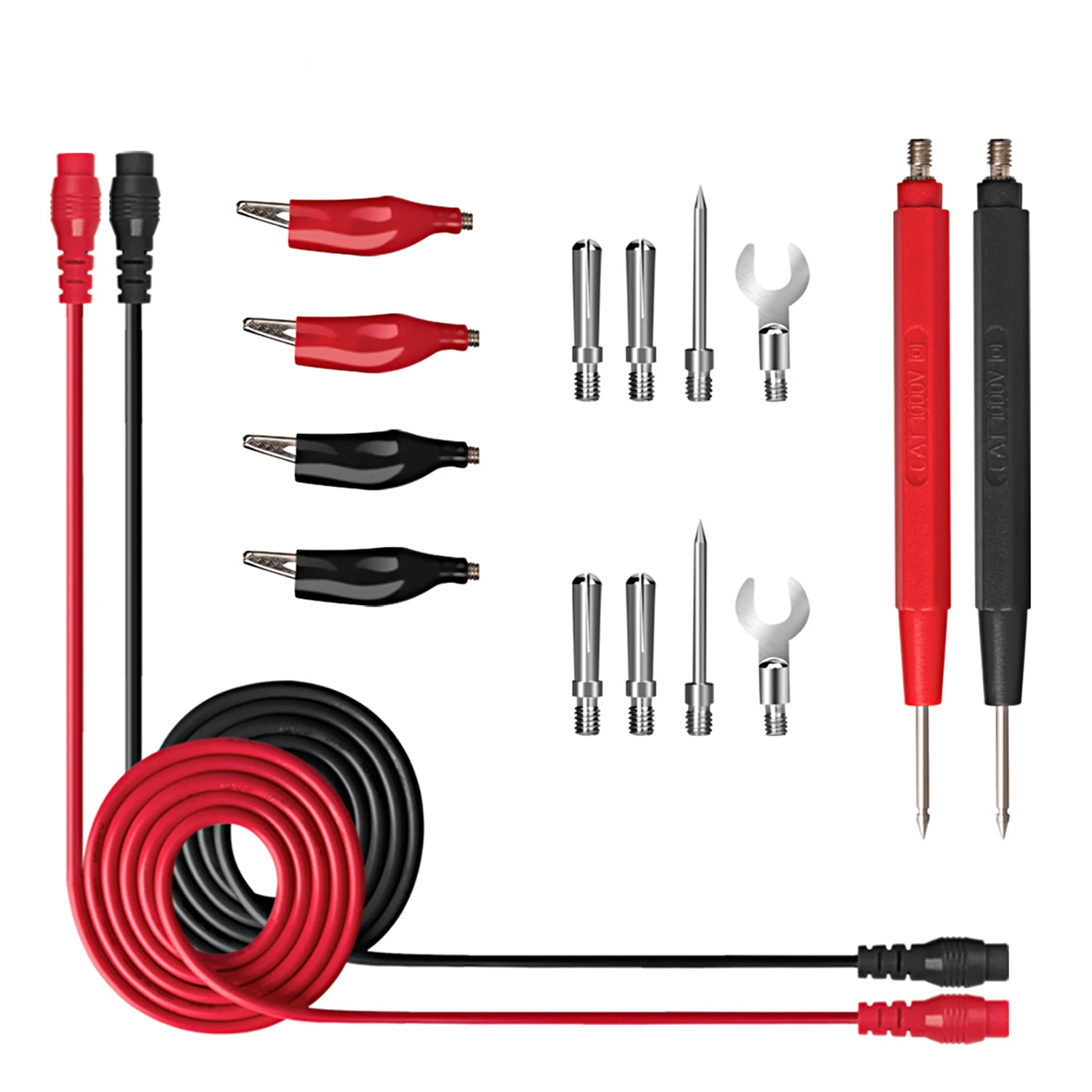 16-teiliges multifunktionales digitales Messleitung-Set, super scharfe Spitzen, Silikon-Testleitungen, elektronisches Prüfspitzen-Set