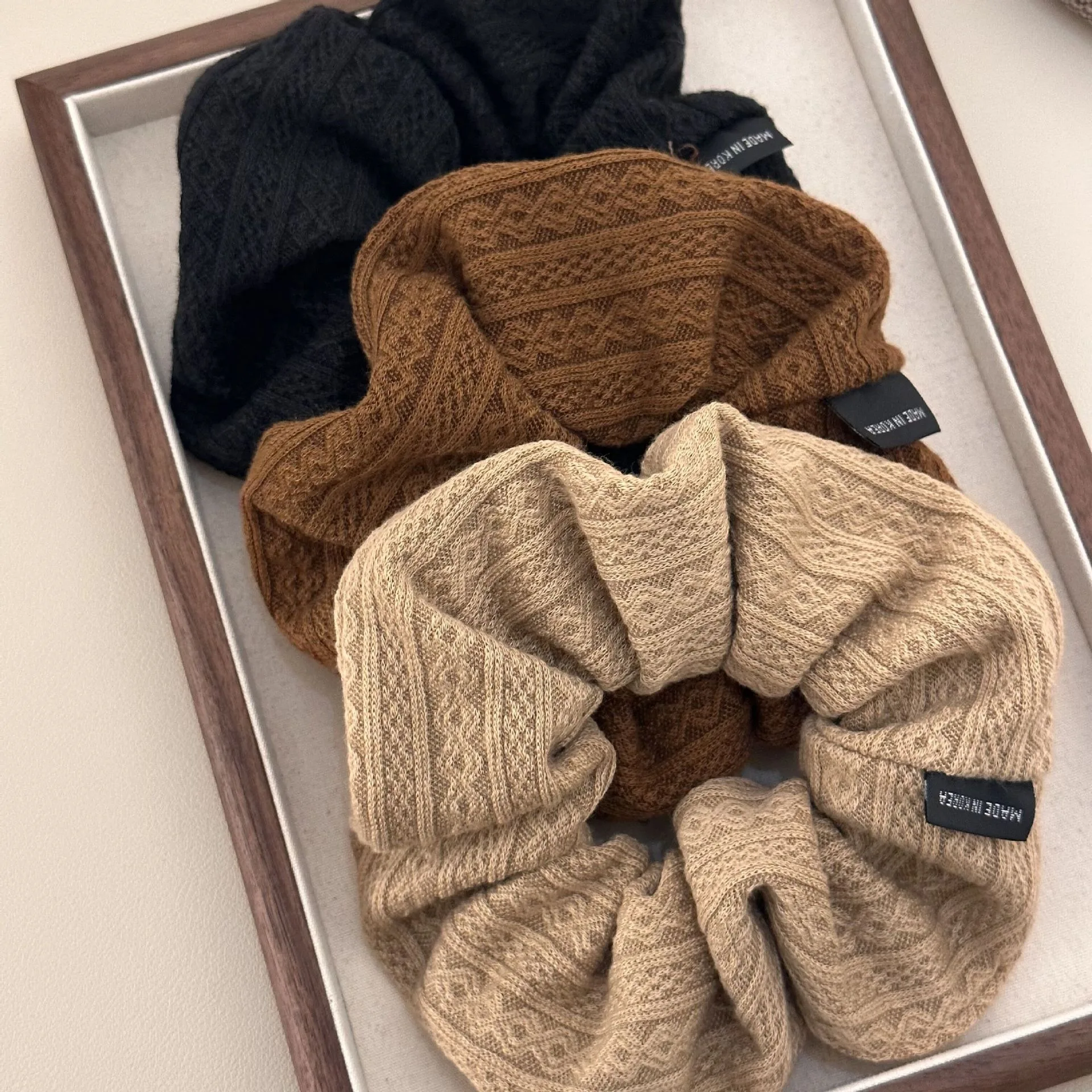 2024 Korea moda dzianiny wełniane Scrunchie kobiety dziewczęta elastyczna gumka do włosów akcesoria krawat gumka do włosów liny nakrycia głowy nakrycia głowy