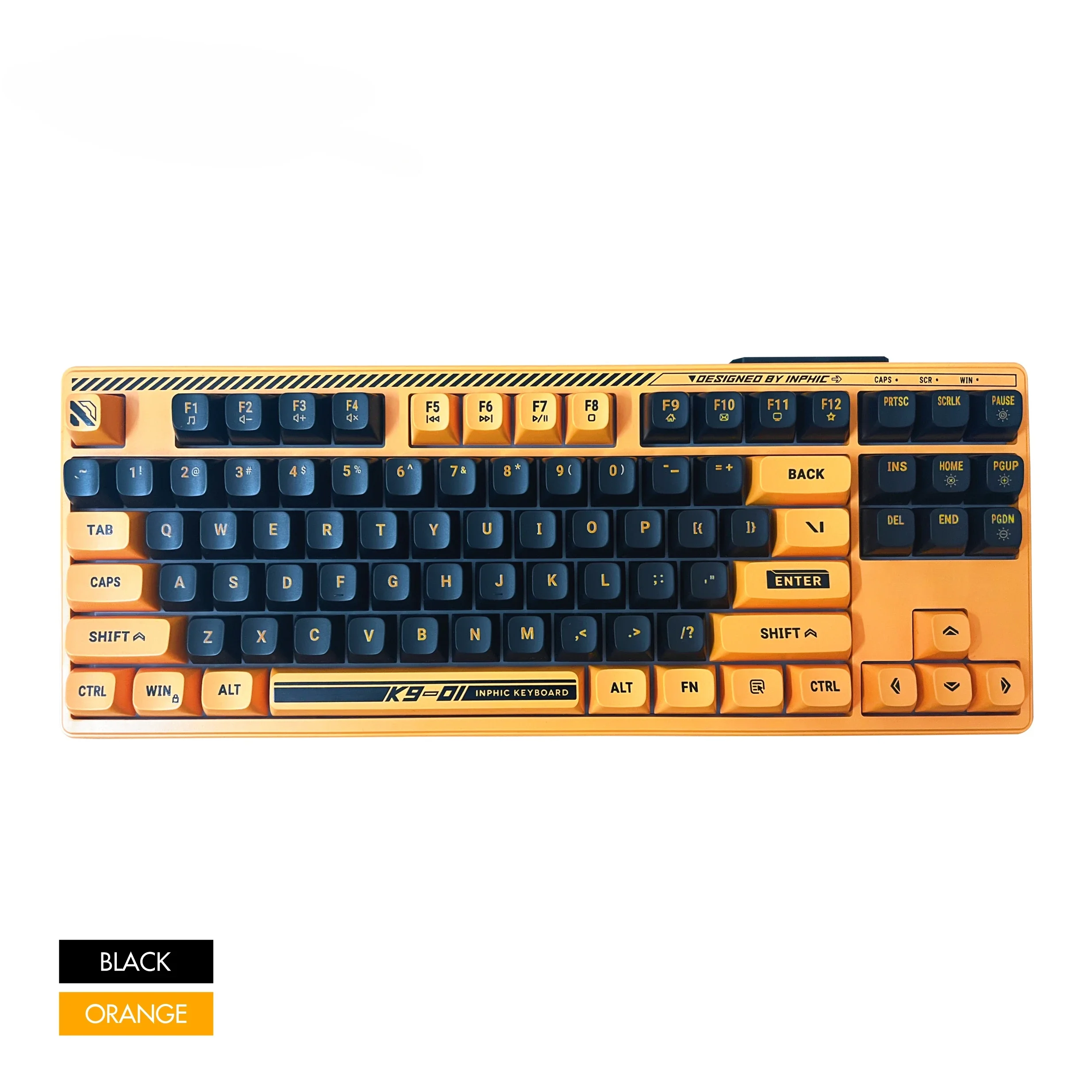 Imagem -06 - Teclado Silencioso com Fio K901 Amarelo e Preto Tendência Estilo Mech Design Impermeável 26 Teclas Teclado para Jogos sem Gangues 87 Teclas