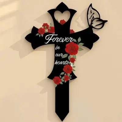 مقبرة القبر عبر حصة معدنية تذكارية الديكور حديقة ساحة النحت في الهواء الطلق علامة تذكارية علامة معدنية الصليب حديقة حصة