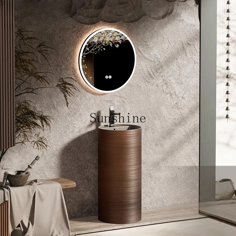 

New Chinese bathroom household column wash basin outdoor courtyard floor