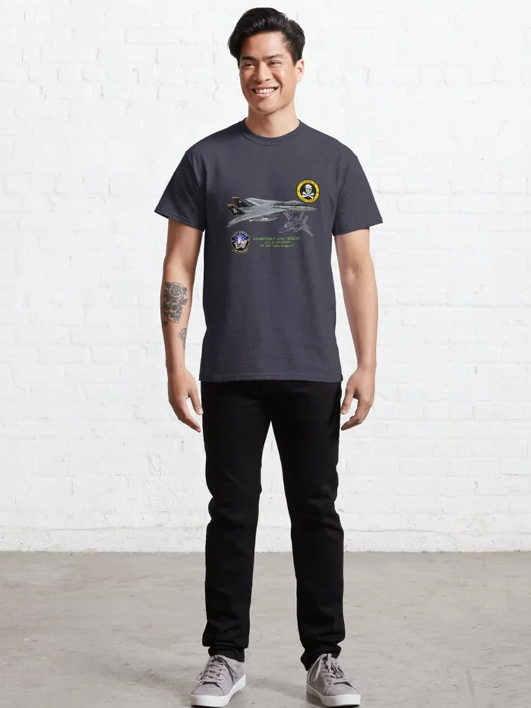 VF-84 Jolly Roger  Naval F-14 Tomcat Fighter T Shirt. New 100% Cotton Short Sleeve O-Neck Casual T-shirts Size S-3XL