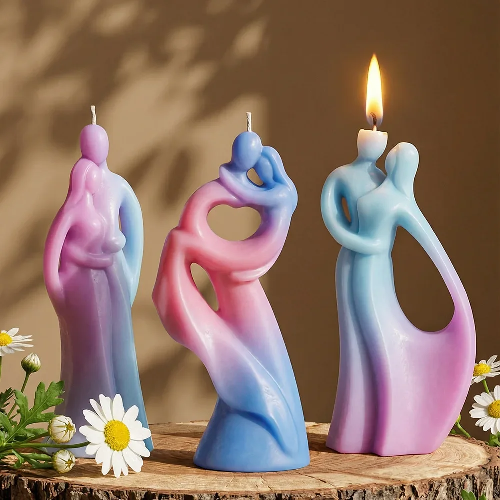 

Набор из 3 креативных силиконовых форм для персонализированных подарков и поделок своими руками с простым абстрактным дизайном в виде пары, идеально подходящий для украшения рабочего стола