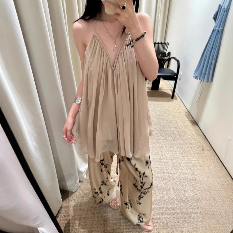 

2025Новый стиль deepVLoose Flowing Camisole Top