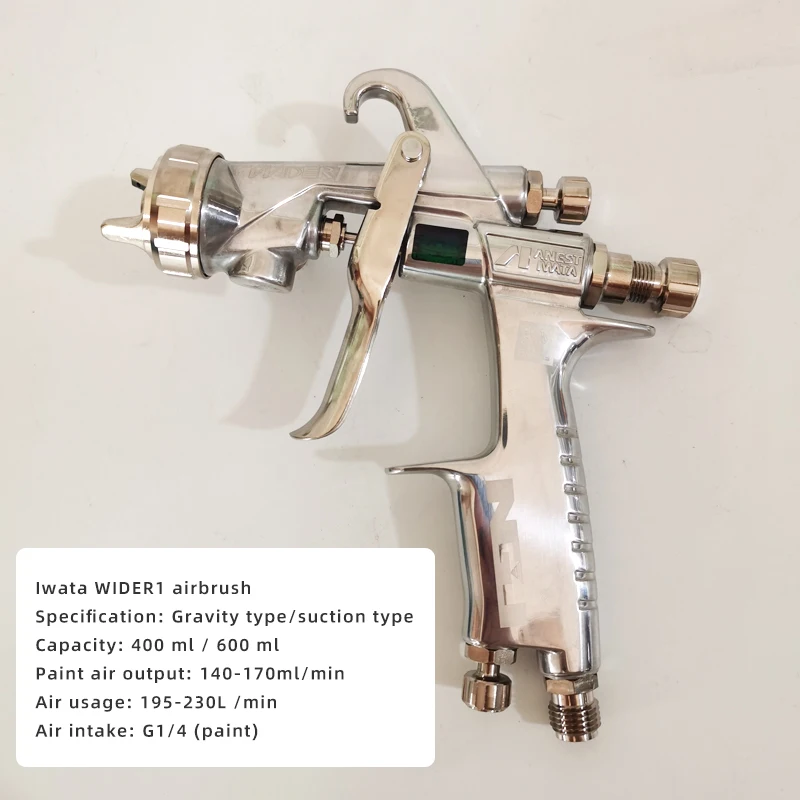 The Side Pitcher Of the Original Iwata WIDER Spray Gun Gravity Type 400ML Siphon The 1.0/1.3/1.5/1.8MM Nozzle Of The Lower 600ML