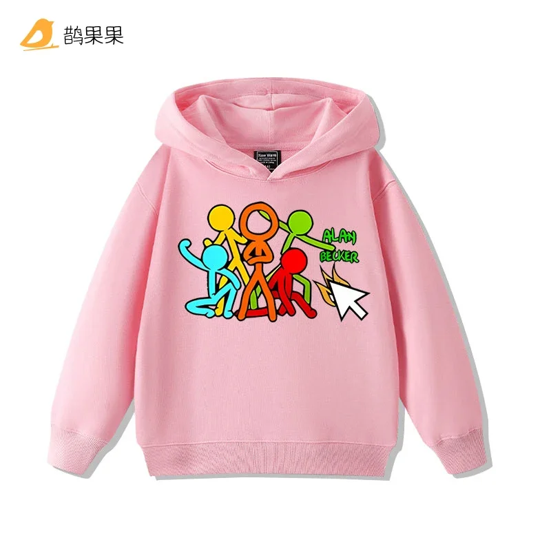 Alan Becker Stickman Set a cinque colori + Felpa con cappuccio Alan Mouse per ragazzi e ragazze Xiu'xian Top Cappotto versatile autunnale