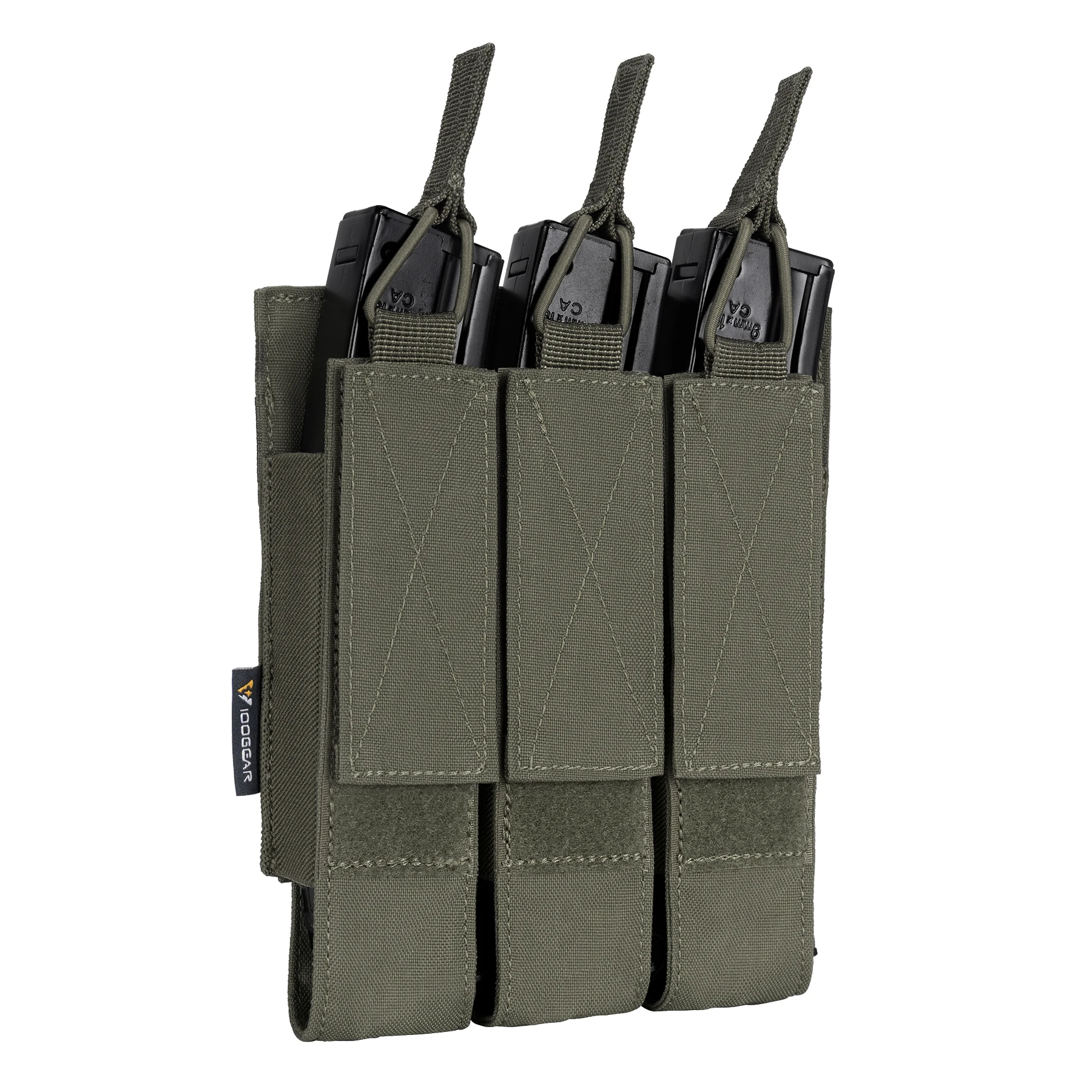 IDOGEAR Tactical Triple Magazine Pouch Mag Carrier MOLLE for Submachine Open Top Mag Holder 3576