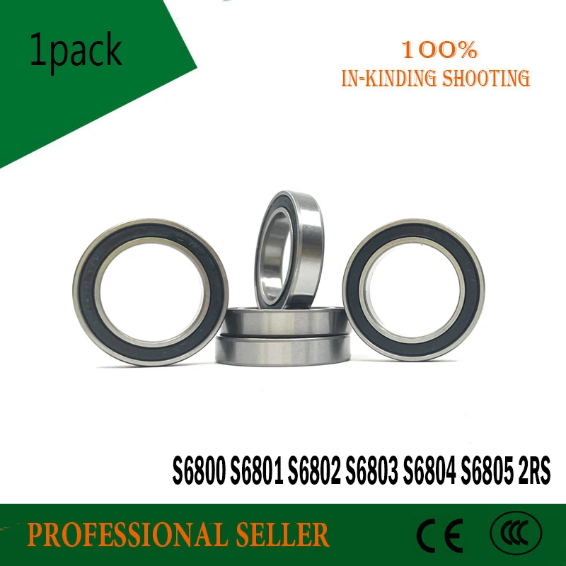 2PCS S6800 S6801 6802 S6803 S6804 S6805 S6806 S6807 S6809 S6810 RS 2RZ 440c Stainless Steel Deep Groove Ball 10x19x5mm Bearings